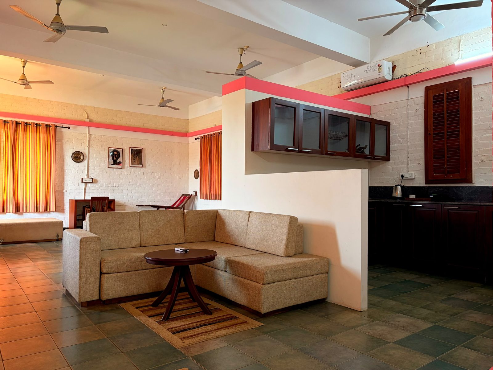Tharavadu I sitting area and kitchenette